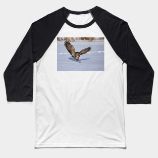 Great Grey owl catches a mouse Baseball T-Shirt